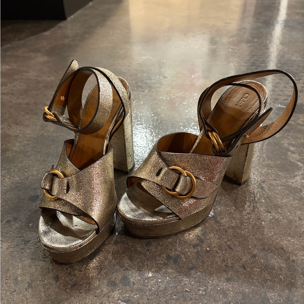 CHLOE Leather Kingsley Sandals - Picture 5 of 9